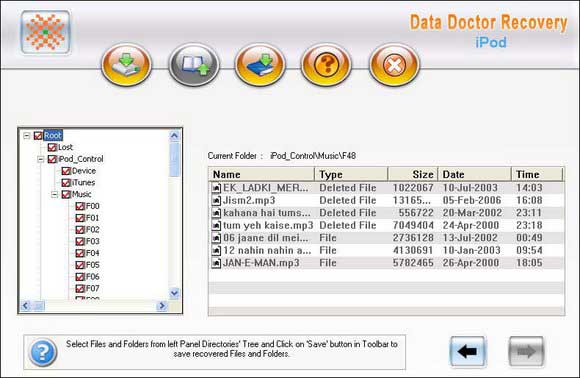 Screenshot of iPod Restore