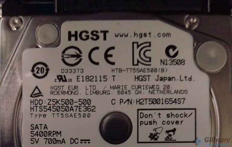 HGST 500GB hard drive
