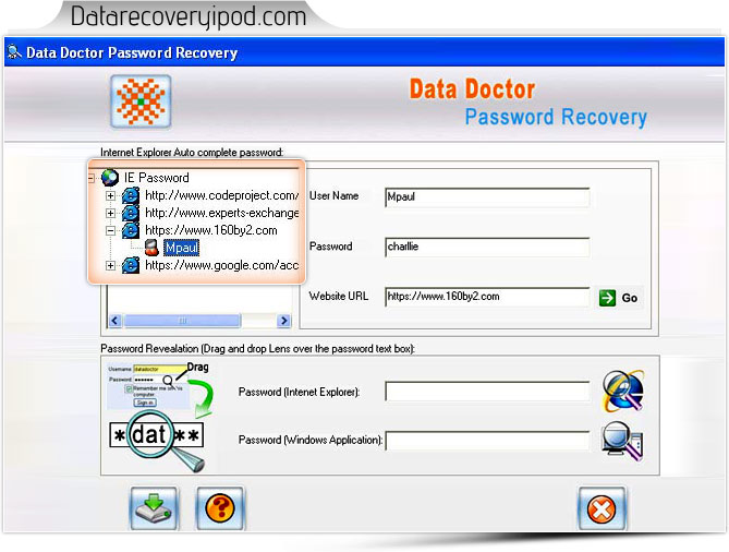 Internet explorer password recovery software