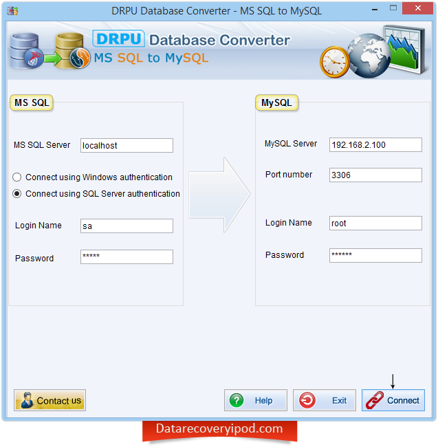 MS SQL to MySQL database converter