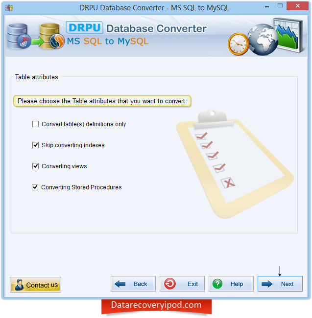 MS SQL to MySQL database converter