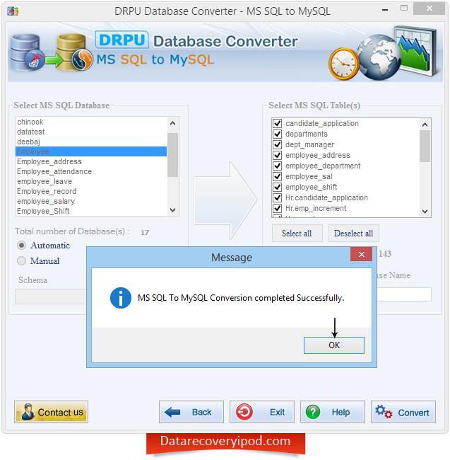 MS SQL to MySQL database converter