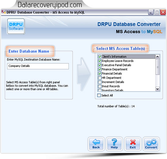 MS Access to MySQL database converter