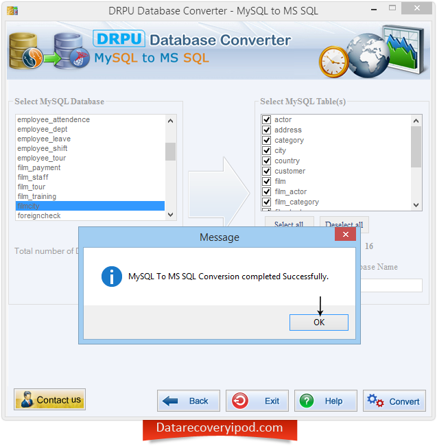 MySQL to MS SQL database converter