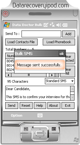 Bulk text messaging Software for Pocket PC