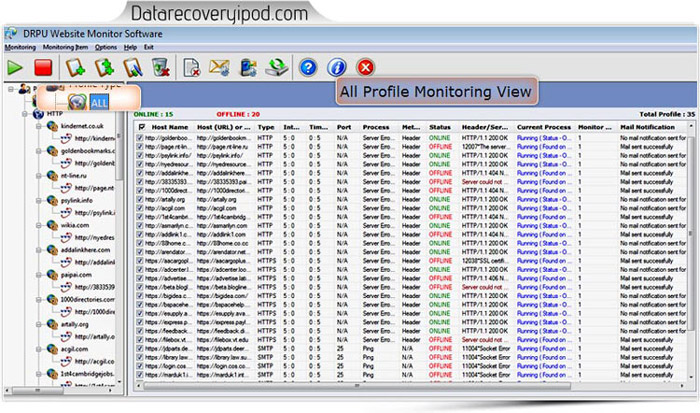 Website monitoring tool